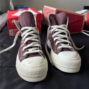 Nike High-Top Sneakers in Chocolate and Cream